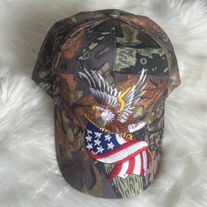 American flag and eagle camouflage baseball hat cap